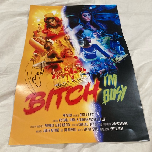 Signed “Bitch I’m Busy” Priyanka Poster - Picture 1 of 4